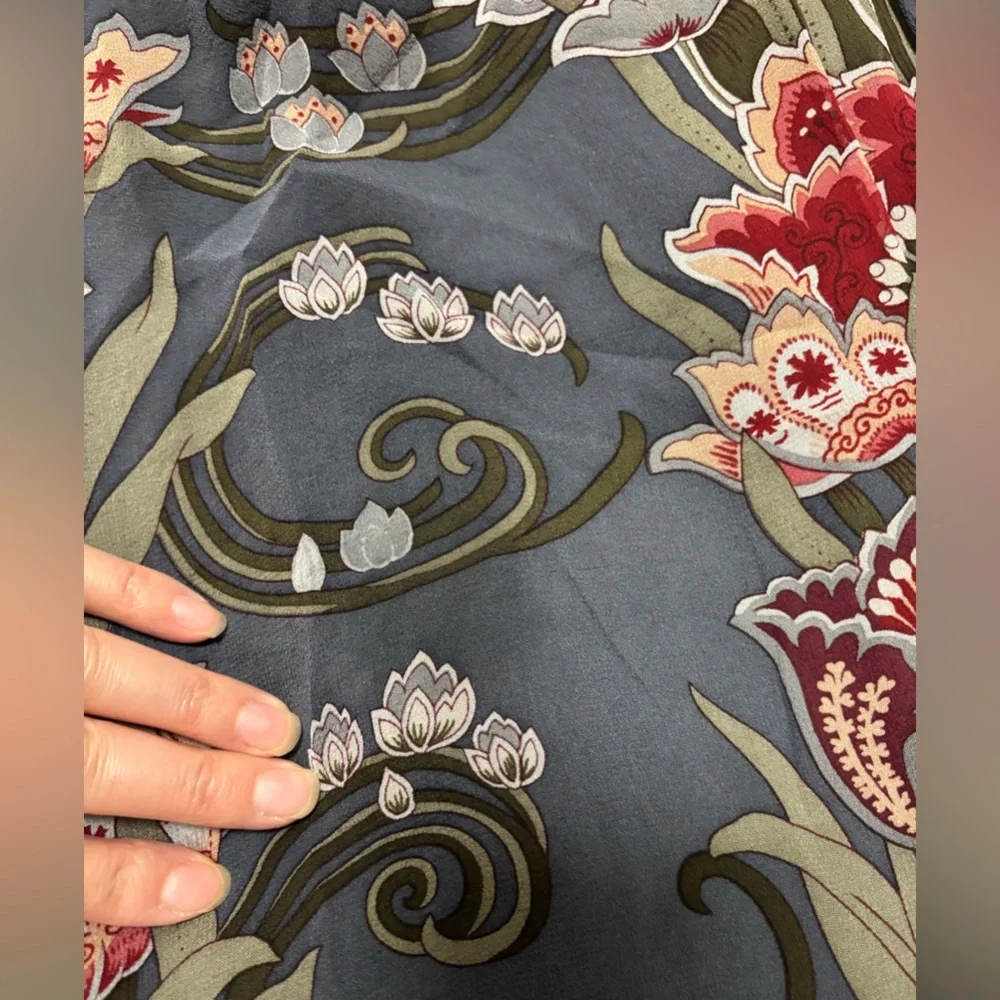 Nanette Lepore Strapless Embroidered Red and Gray Floral Dress - Picture 7 of 10